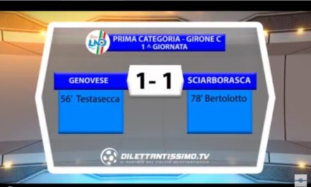 VIDEO: GENOVESE BOCCADASSE – SCIARBORRASCA 1-1. 1^ Categoria Girone C 2016/2017