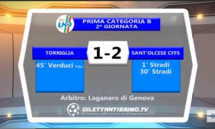 VIDEO: TORRIGLIA – SANTOLCESE 1-2. 1^ Categoria B
