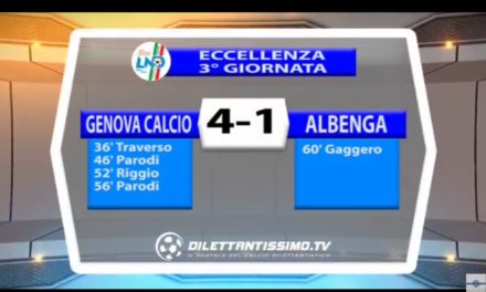 VIDEO: GENOVA CALCIO – ALBENGA 4-1. Eccellenza Ligure 2016/2017