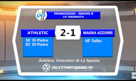 Video: ATHLETIC-MAGRA AZZURRI 2-1. Promozione Girone B 14^ giornata. Le interviste del dopo gara