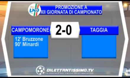 VIDEO: Campomorone-Taggia 2-0. Promozione A 12ª Giornata