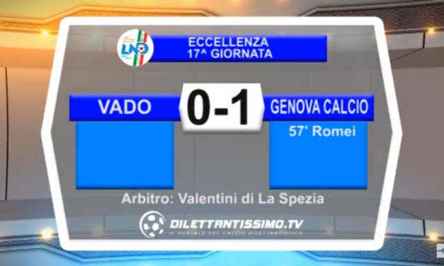 VIDEO – Eccellenza 17a giornata: Gli highlights della supersfida Vado-Genova Calcio 0-1