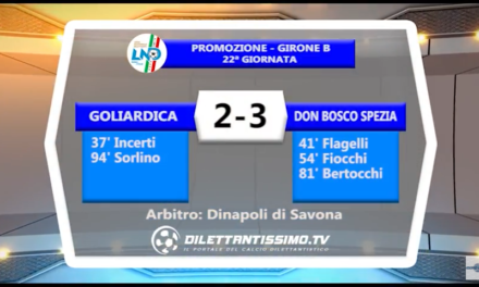 VIDEO – Promozione B: Gli highlights di Goliardica-Don Bosco Spezia 2-3