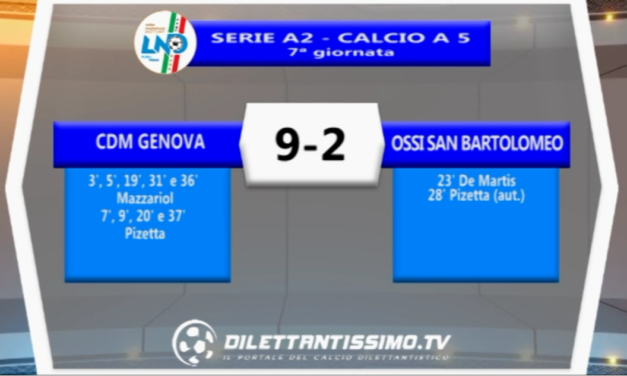 VIDEO – Futsal Serie A2: Il servizio di Cdm Genova-Ossi San Bartolomeo 9-2