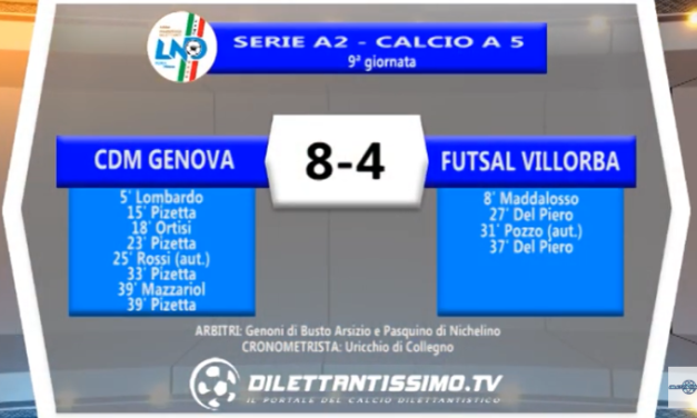 VIDEO – Futsal Serie A2: Il servizio di Cdm Genova-Futsal Villorba 8-4