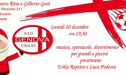 Genova Calcio, il 10 dicembre la festa di Natale al Teatro Govi