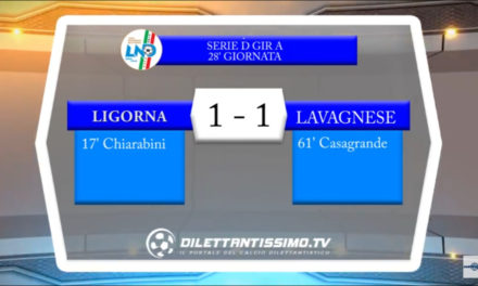 VIDEO: LIGORNA – LAVAGNESE 1-1 Serie D 28^ giornata