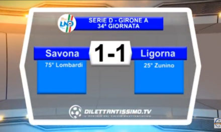 VIDEO: SAVONA-LIGORNA 1-1 play off per entrambi