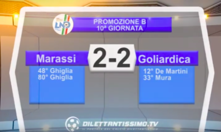 MARASSI – GOLIARDICA 2-2: Highlights della partita + interviste