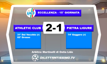 ATHLETIC CLUB – PIETRA LIGURE 2-1: Highlights della partita + interviste
