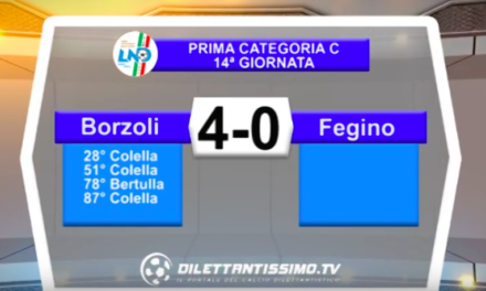 BORZOLI – FEGINO 4-0: Highlights della partita