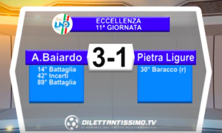 A. BAIARDO – PIETRA LIGURE 3-1: Highlights della partita