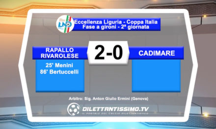 VIDEO – Rapallo Rivarolese – Cadimare 2-0: le immagini del match