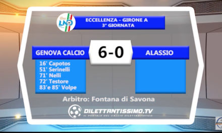 VIDEO – GENOVA CALCIO – ALASSIO 6-0: le immagini del match e le interviste