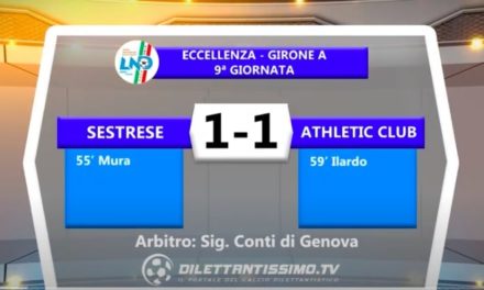 SESTRESE-ATHLETIC CLUB ALBARO 1-1: GLI HIGHLIGHTS DELLA PARTITA