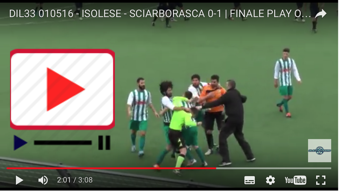 Clamoroso schiaffo all'arbitro durante Isolese Sciarborasca