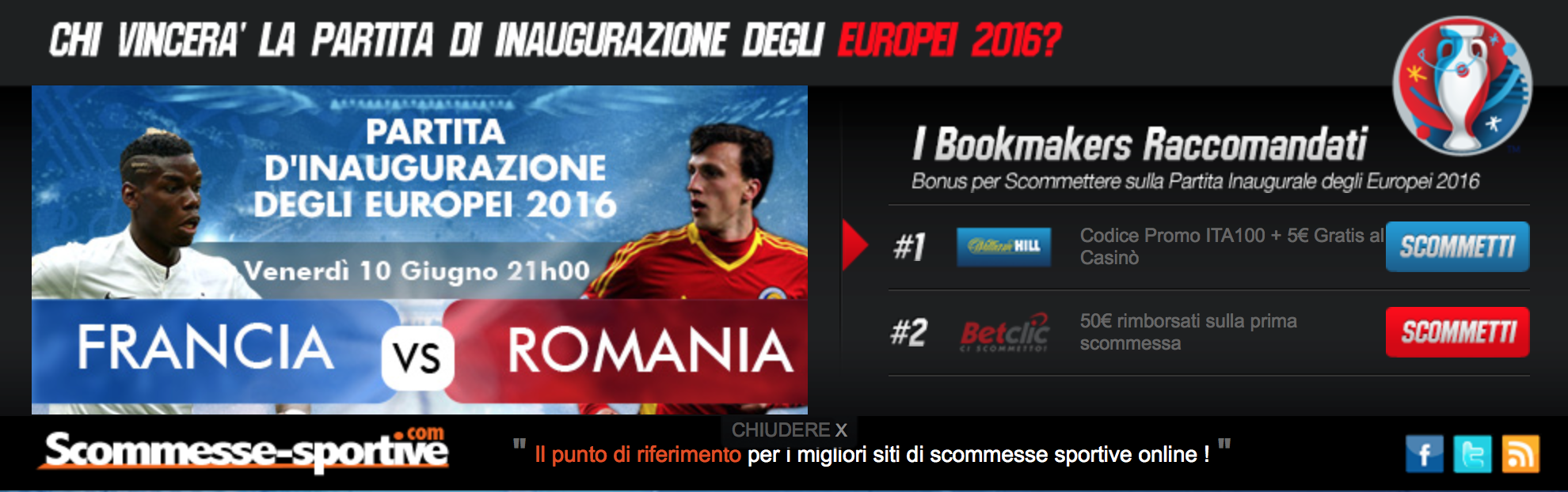 scommesse sportive .com Migliori Quote e Opportunità Scommesse Euro 2016