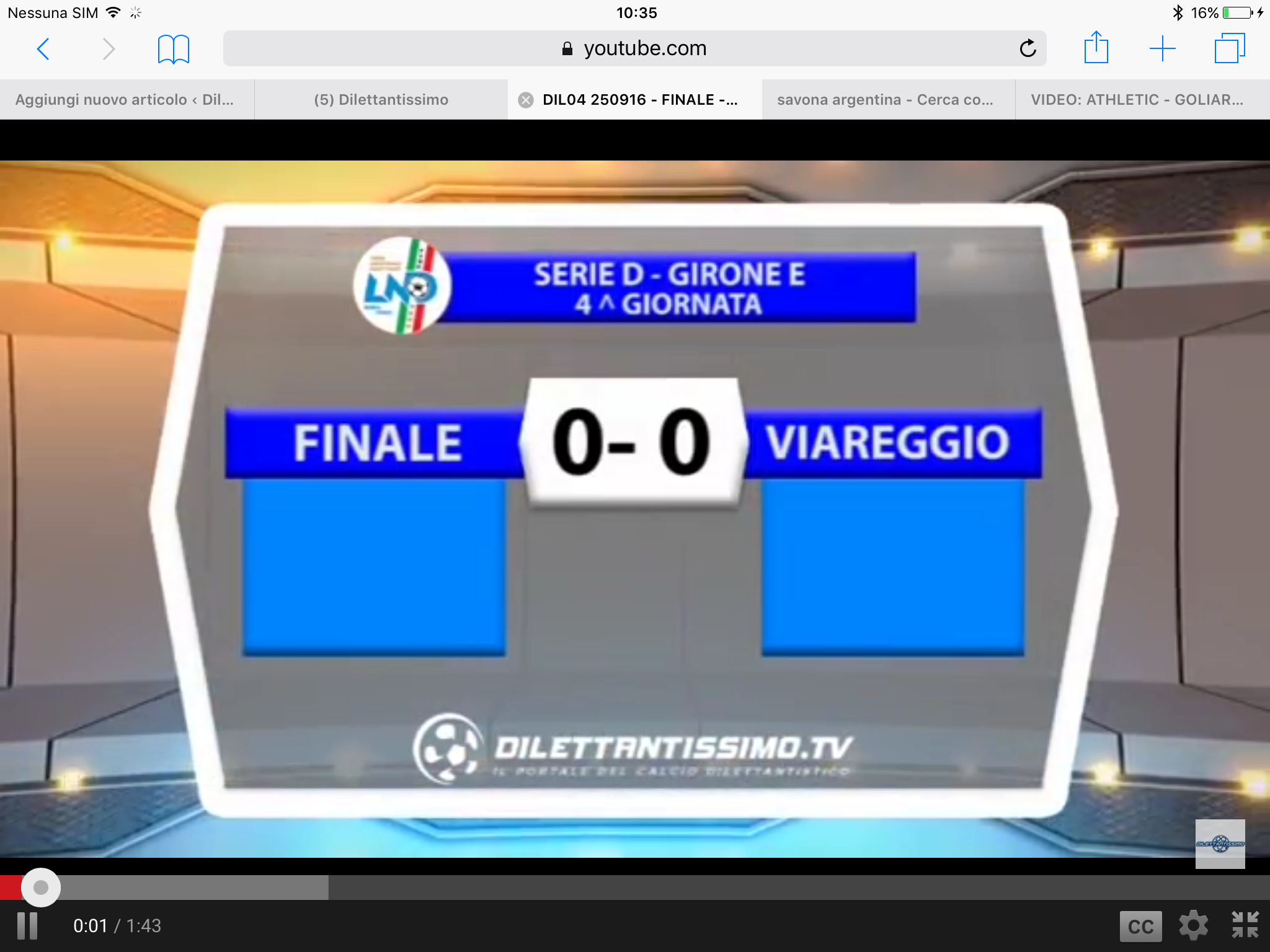 VIDEO: FINALE – VIAREGGIO 0-0. Serie D Girone E 2016/2017
