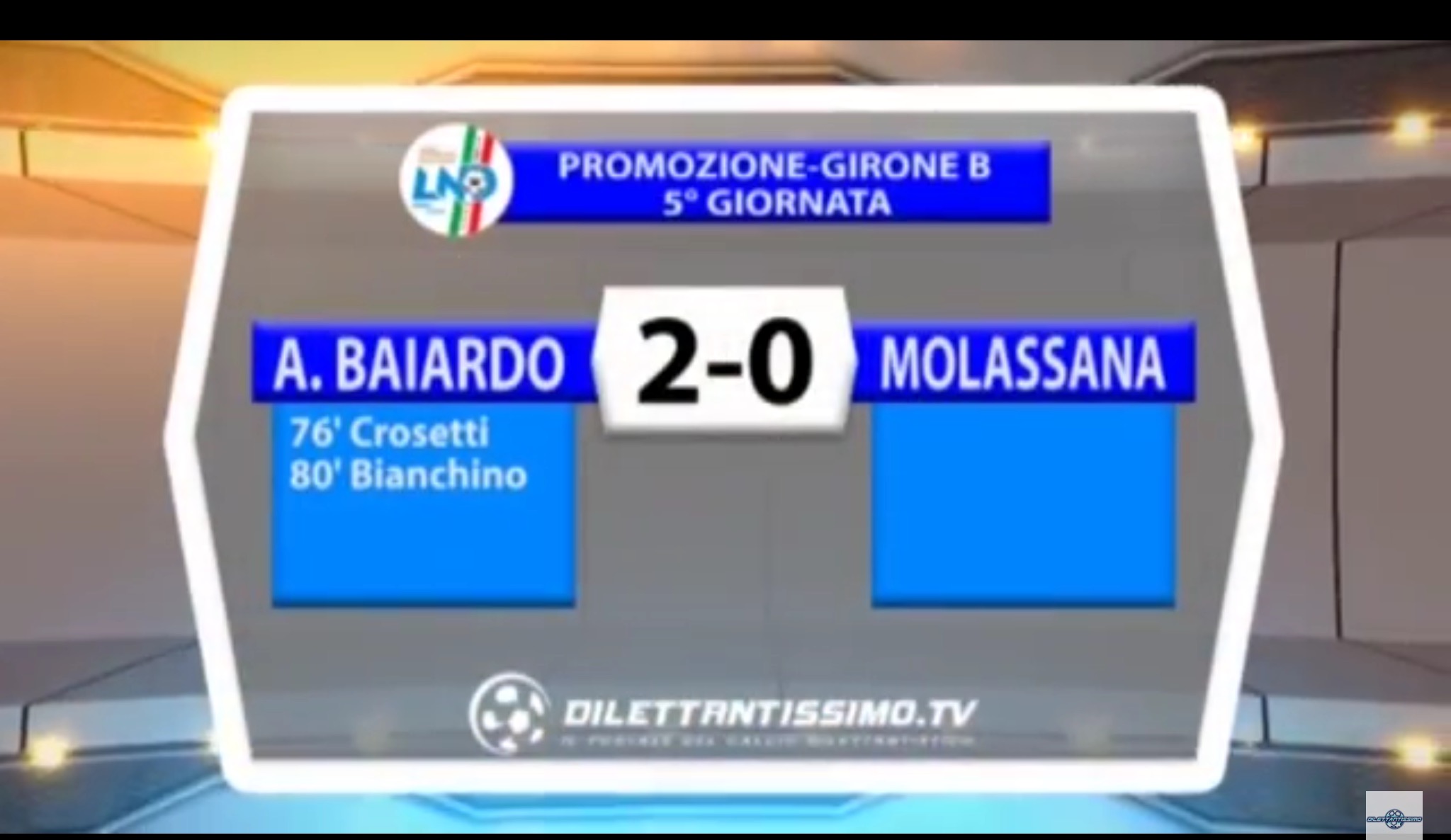 VIDEO: A.BAIARDO-MOLASSANA 2-0. Promozione Girone B. 5^ Giornata