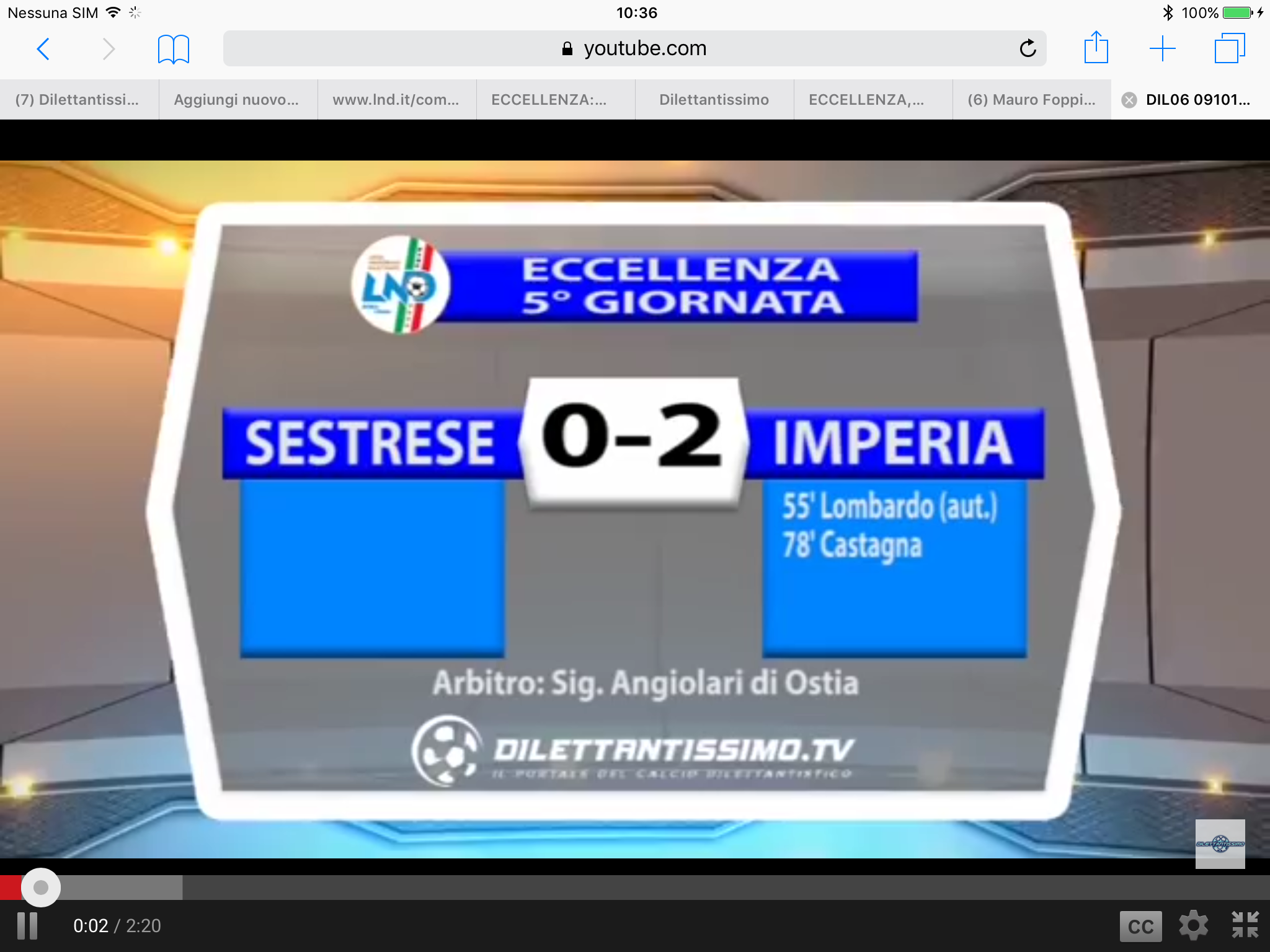 VIDEO: SESTRESE-IMPERIA 0-2. ECCELLENZA 5^ Giornata