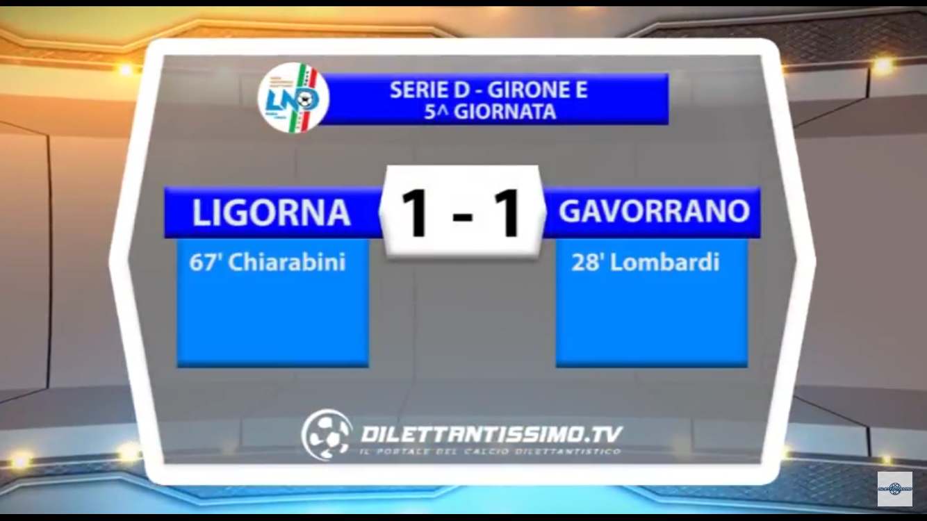 SERIE D GIR.E  LIGORNA – GAVORRANO 1-1    02 Ottobre 2016