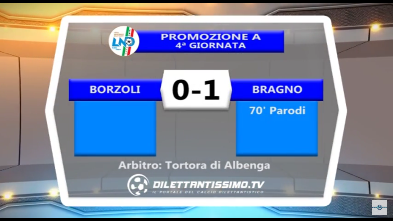 Promozione A   BORZOLI – BRAGNO 0-1         02 Ottobre 2016