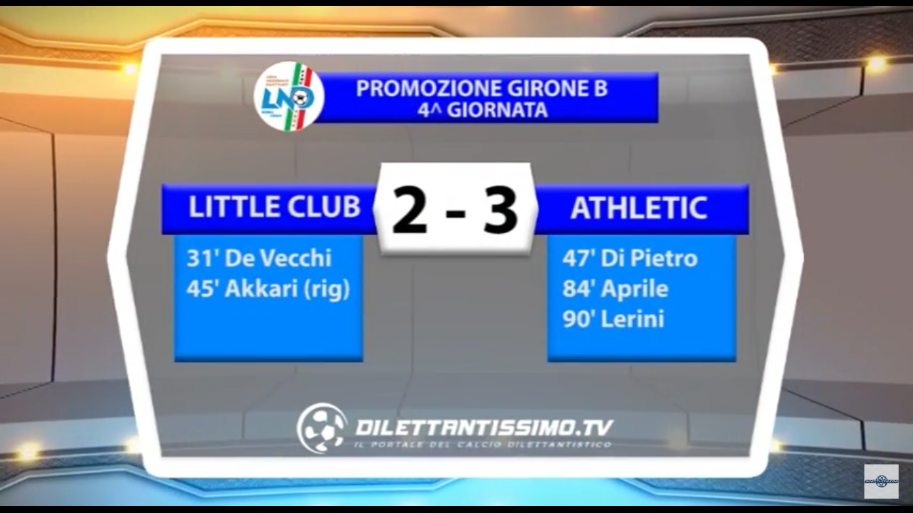 Promozione girone B 02/10/16 LITTLE CLUB G.MORA – ATHLETIC CLUB LIBERI 2-3