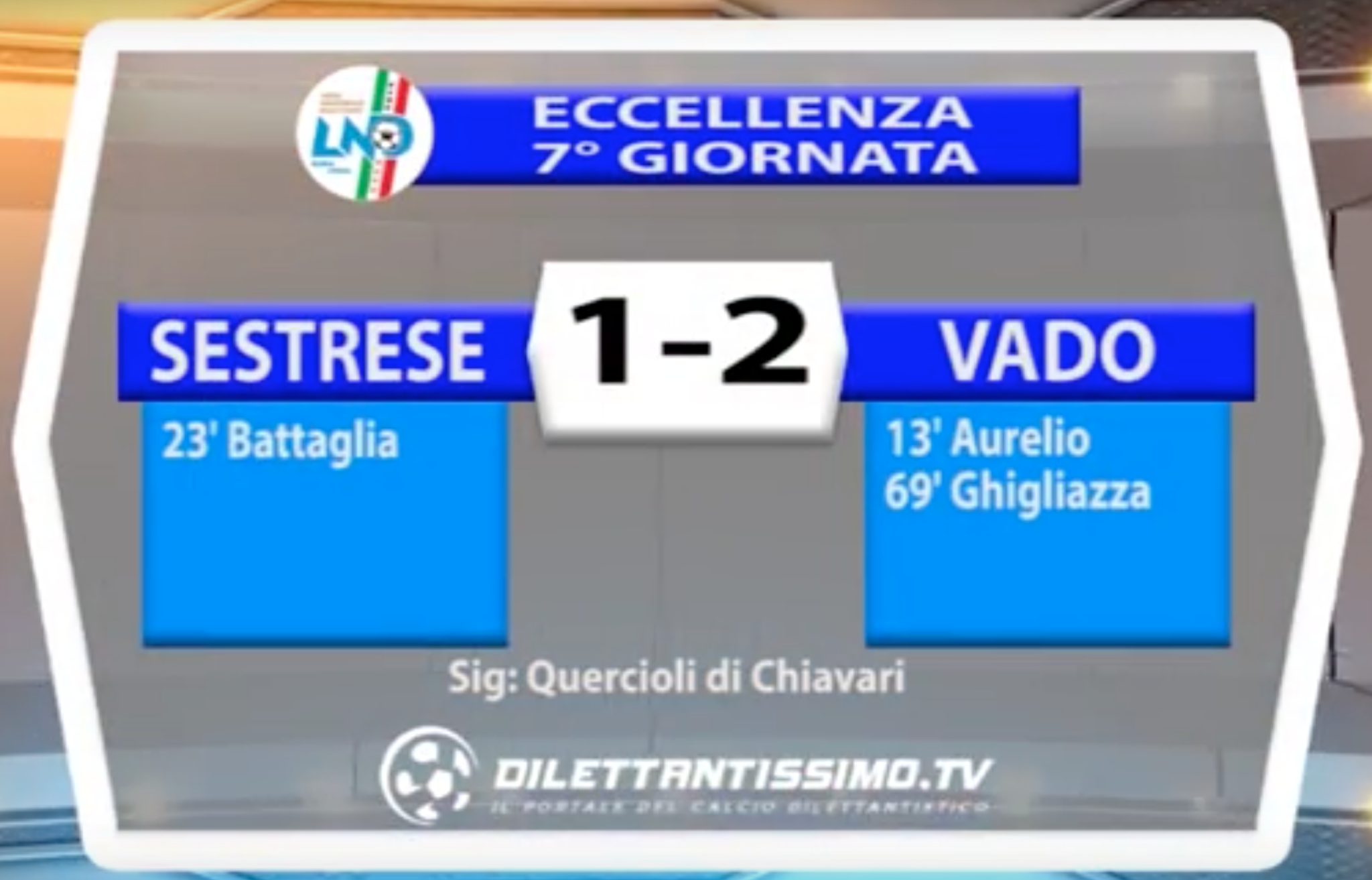 ECCELLENZA LIGURE    SESTRESE – VADO 23 Ottobre 2016