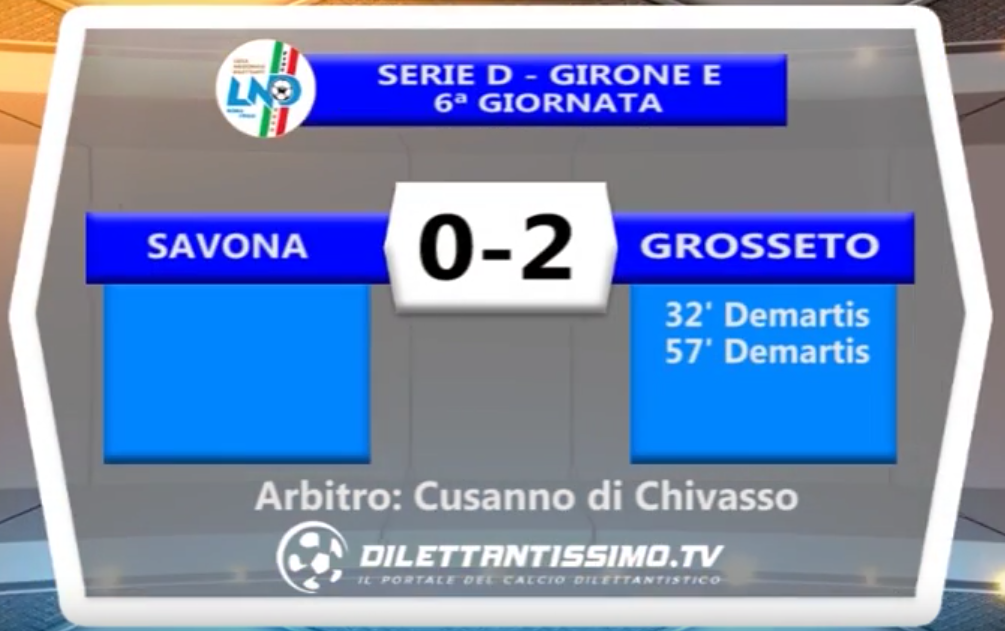 SERIE D  09/10/16 – SAVONA – GROSSETO 0-2