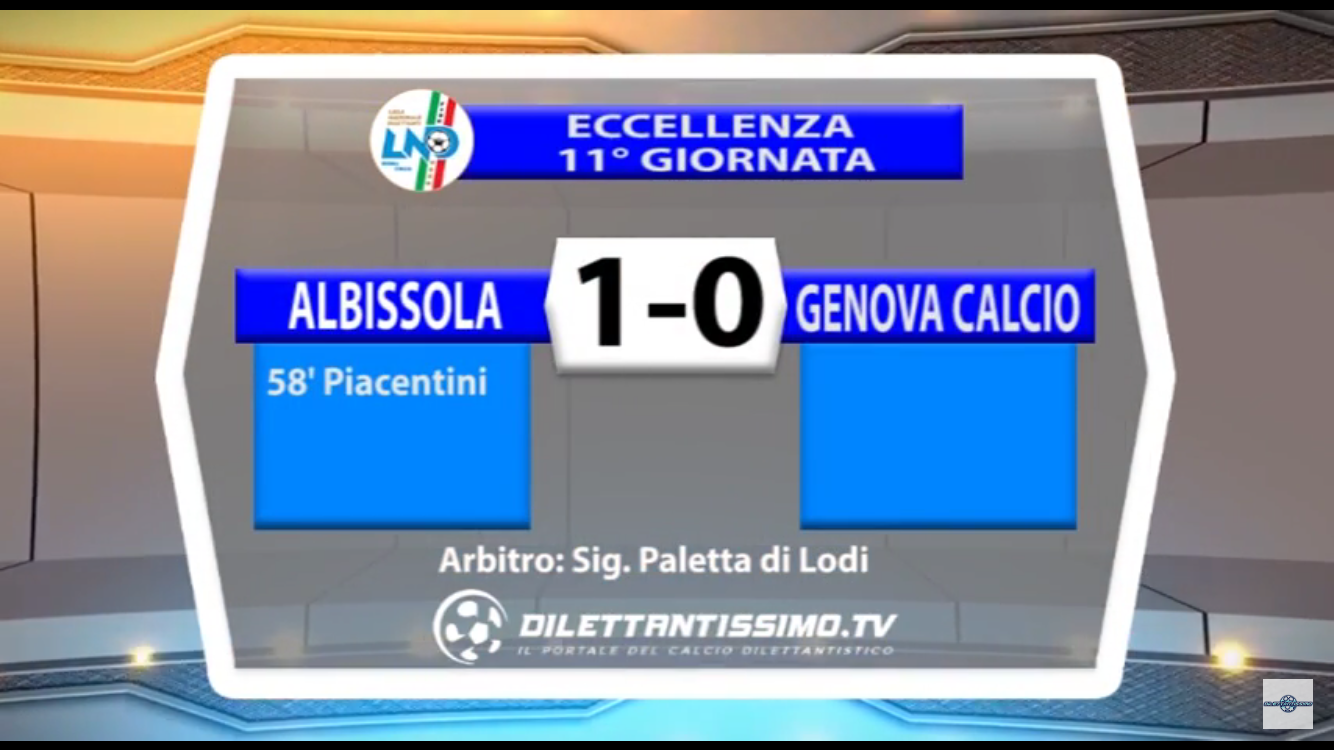 VIDEO: ALBISSOLA-GENOVA CALCIO 1-0. ECCELLENZA 11ª giornata