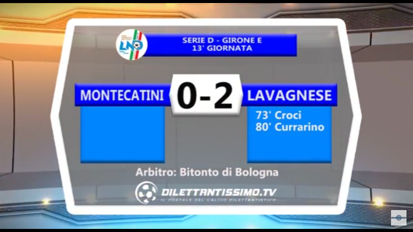 VIDEO: MONTECATINI-LAVAGNESE 0-2. Serie D 13ª Giornata. LAVAGNESE CAPOLISTA!