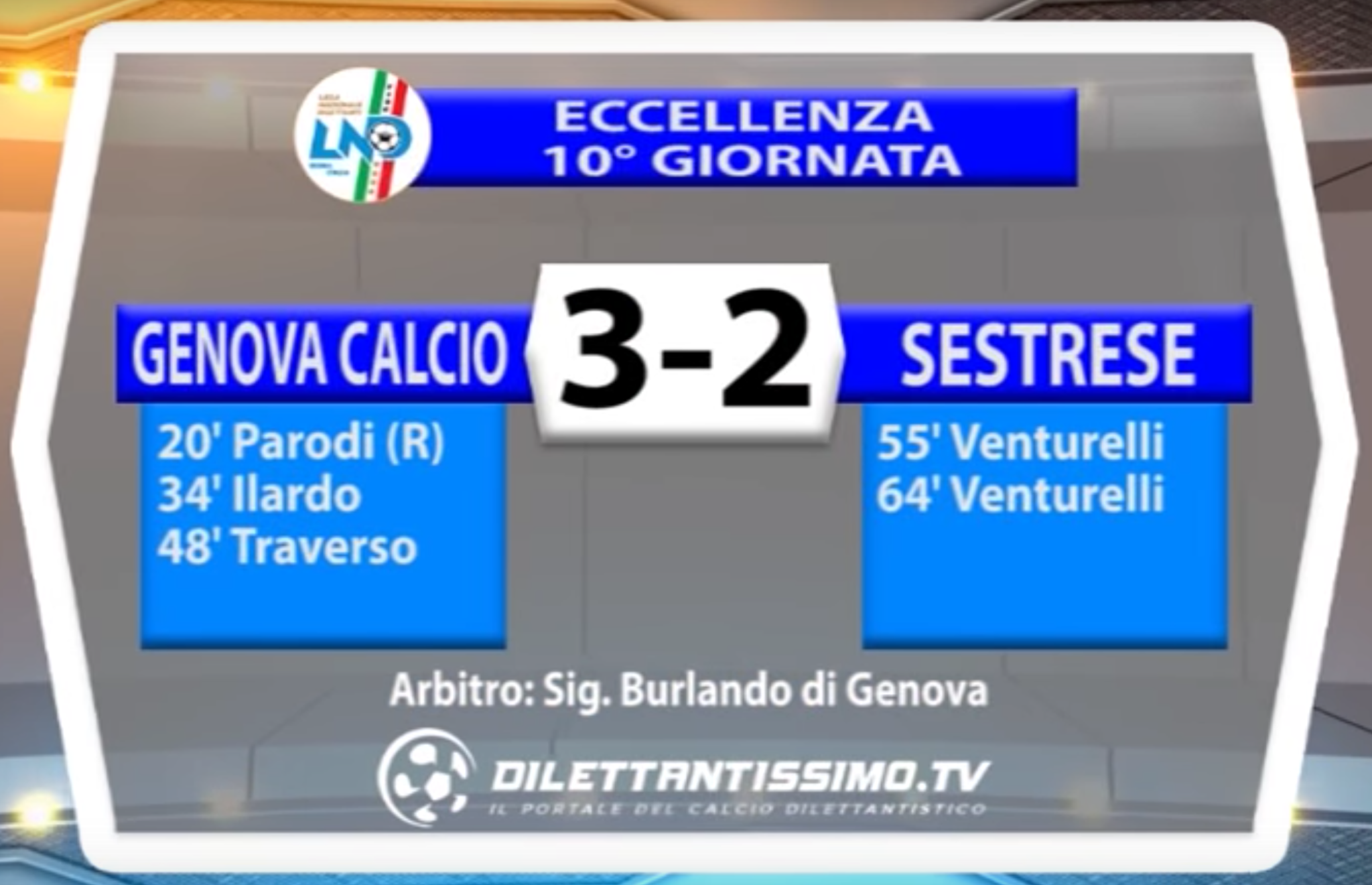 ECCELLENZA  LIGURE   GENOVA CALCIO – SESTRESE 3-2