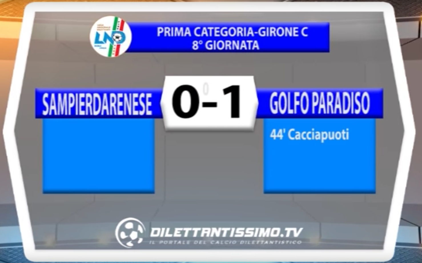SAMPIERDARENESE – GOLFO PARADISO 0-1 | PRIMA CATEGORIA Gir.C  8a giornata