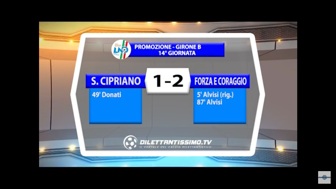 VIDEO: SAN CIPRIANO – FORZA E CORAGGIO 1-2. Promozione B 14ª giornata