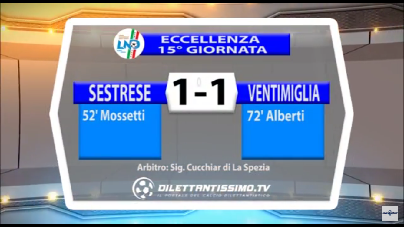 VIDEO: SESTRESE-VENTIMIGLIA 1-1. Eccellenza 15ª giornata