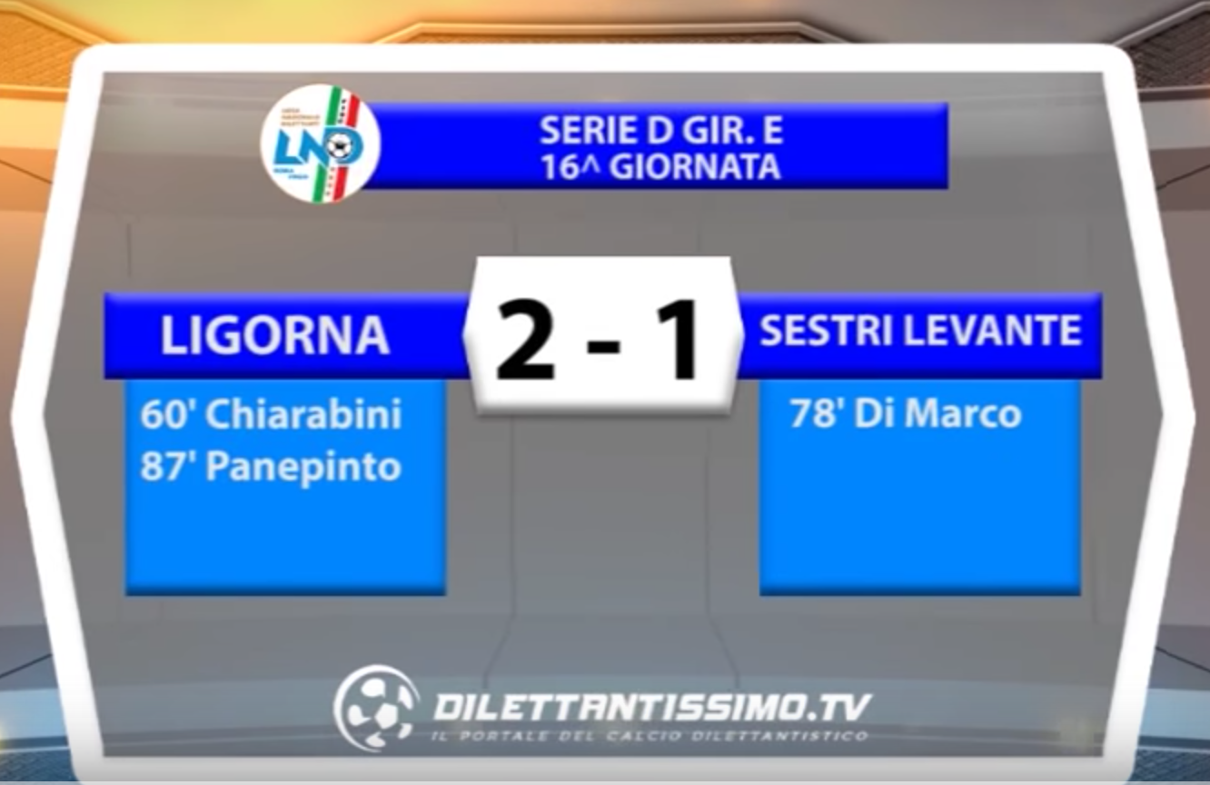 LIGORNA – SESTRI LEVANTE 2-1 | SERIE D GIR. E  16a giornata