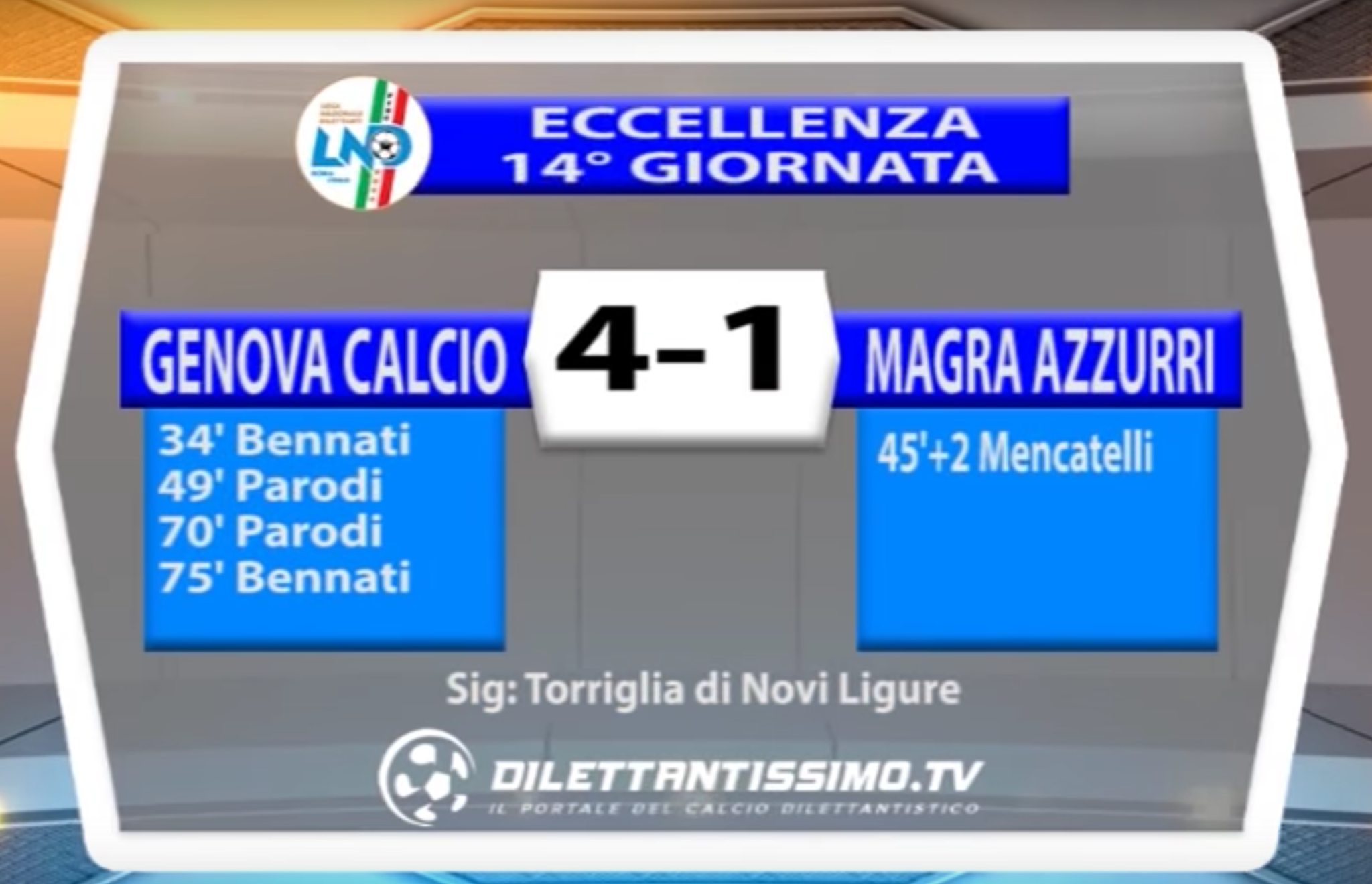 GENOVA CALCIO – MAGRA AZZURRI 4-1 | ECCELLENZA  14a Giornata