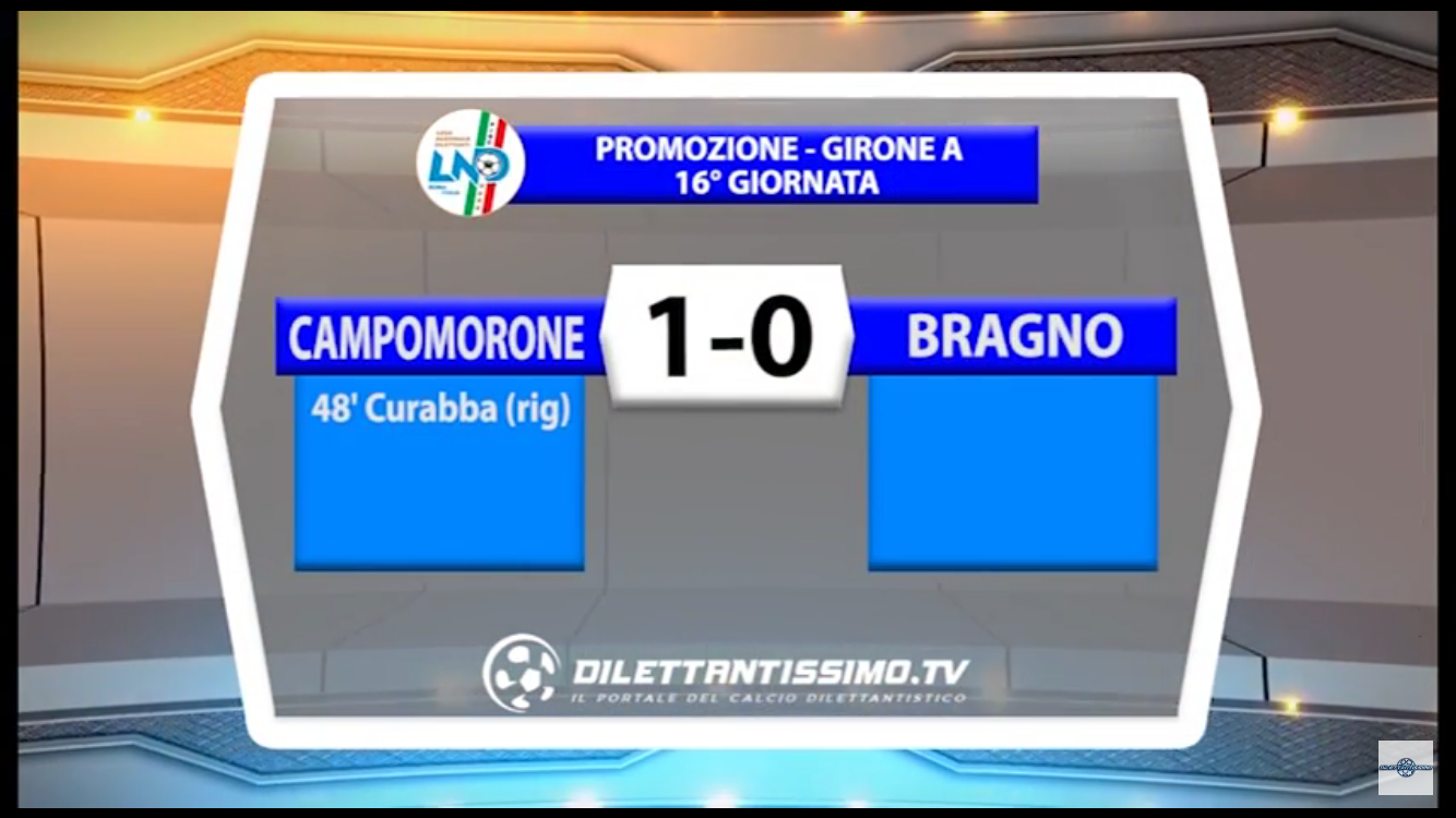 VIDEO: CAMPOMORONE S.O.-BRAGNO 1-0. Promozione A 16ª giornata