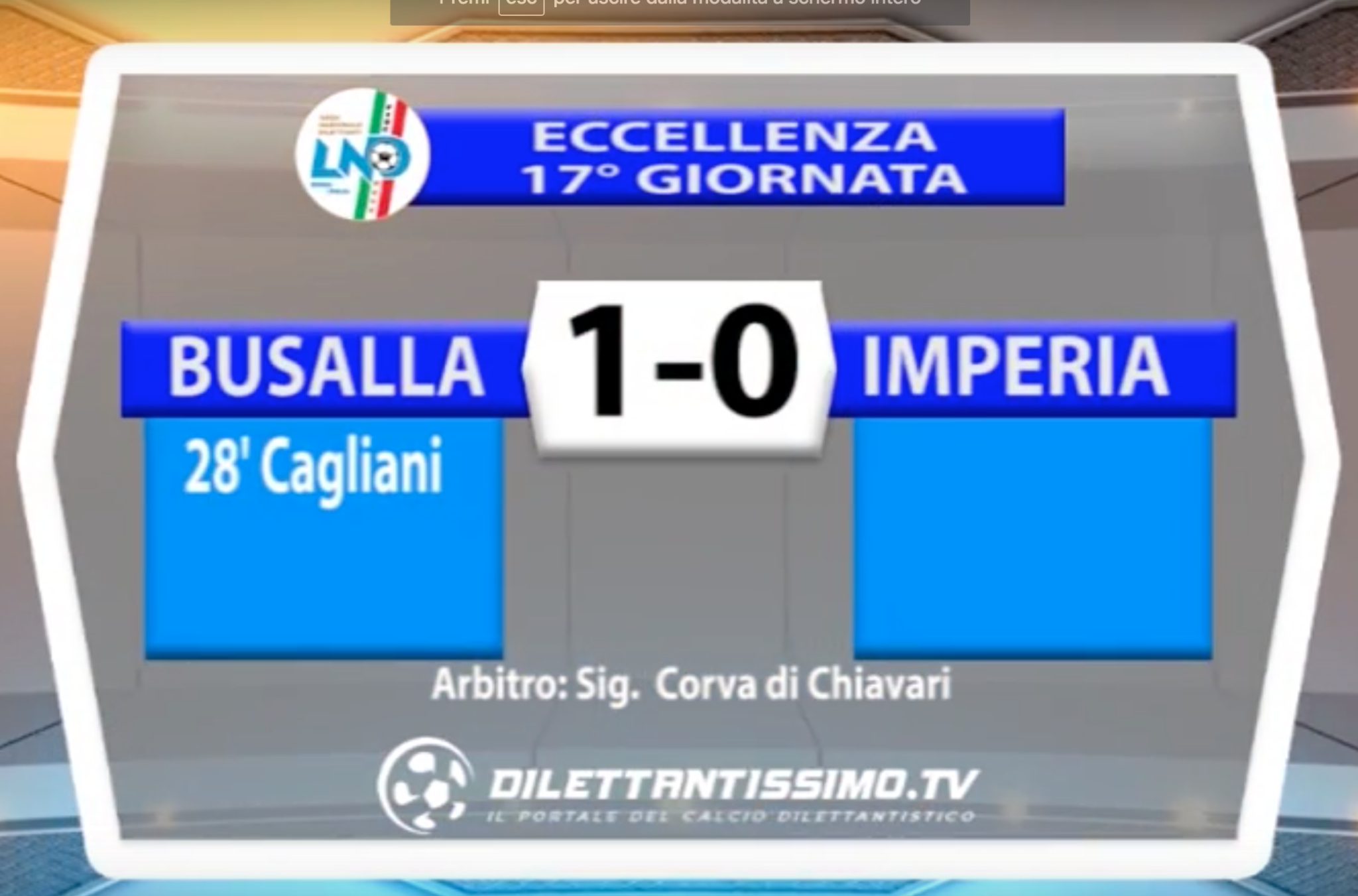 BUSALLA – IMPERIA 1-0 | ECCELLENZA LIGURE 15 GENNAIO 2107
