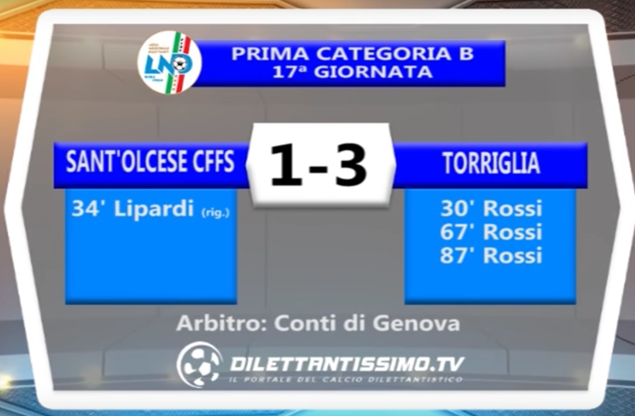 SANT’OLCESE CFFS – TORRIGLIA 1-3 | PRIMA CATEGORIA B