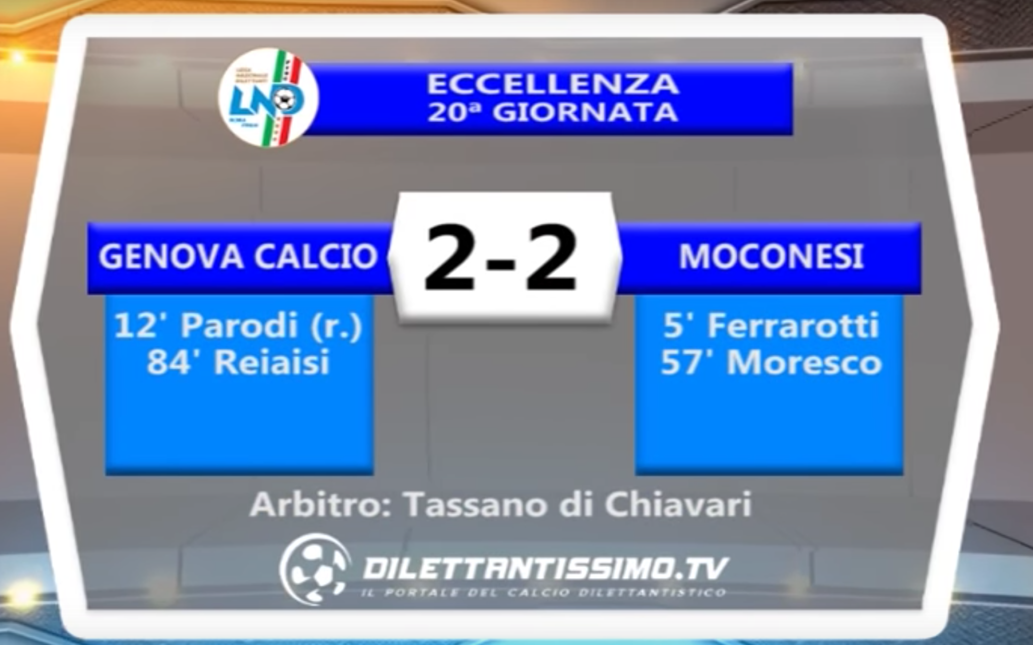 GENOVA CALCIO – MOCONESI 2-2 | ECCELLENZA LIGURE