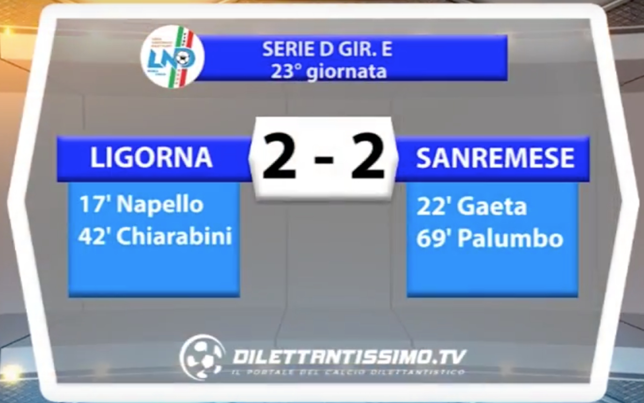 SERIE D GIR. E   LIGORNA – SANREMESE 2-2