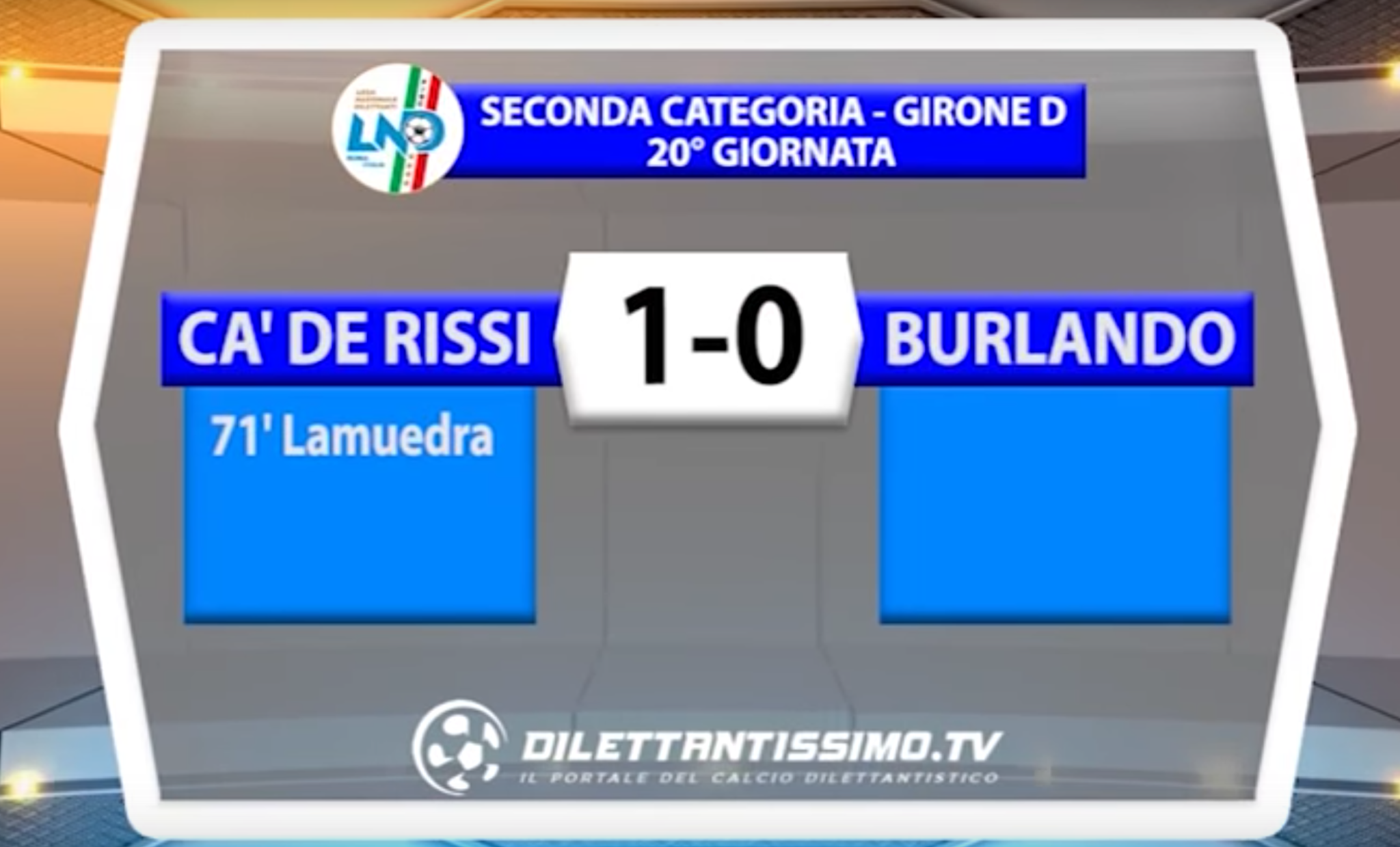 CA DE RISSI – BURLANDO 1-0 | SECONDA CATEGORIA D  19/02/2017