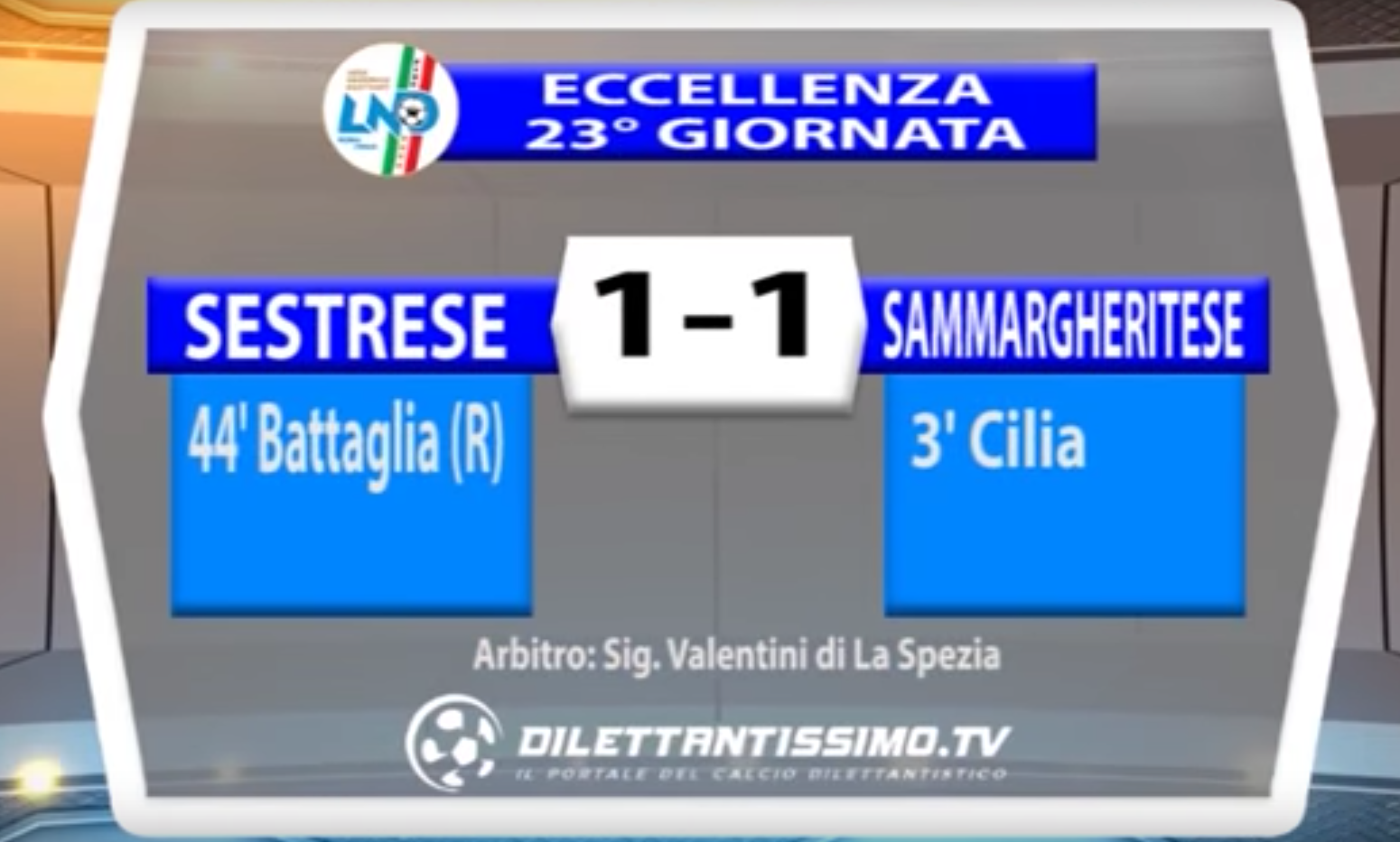 SESTRESE – SAMMARGHERITESE 1-1 | ECCELLENZA LIGURE