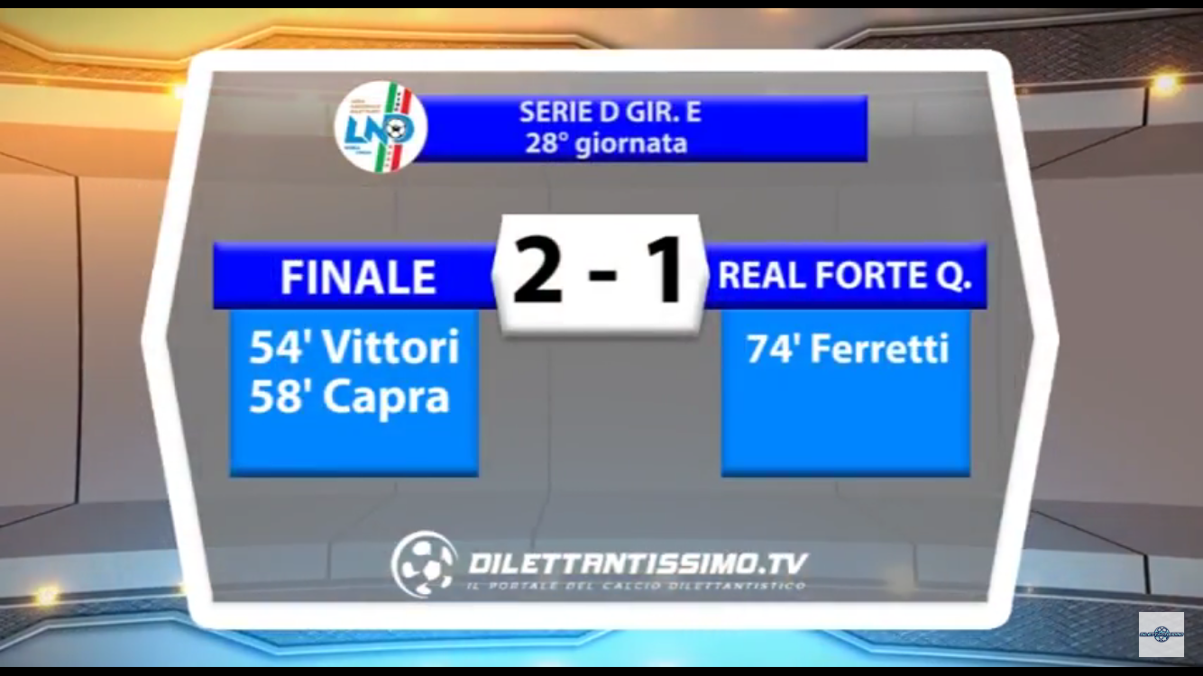 VIDEO: FINALE – REAL FORTE Q. 2-1. Serie D Girone E