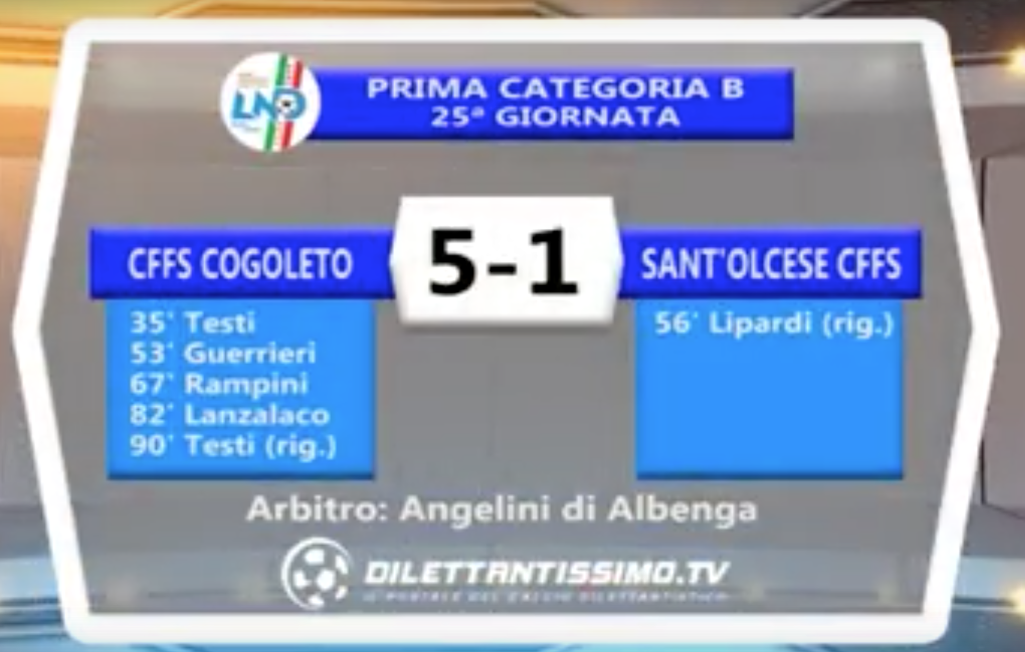 CFFS COGOLETO – SANT’OLCESE CFFS 5-1  PRIMA CATEGORIA B