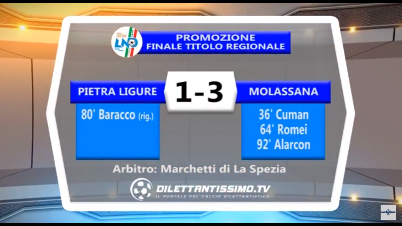 VIDEO: MOLASSANA – PIETRA LIGURE 3-1. Finale regionale di PROMOZIONE