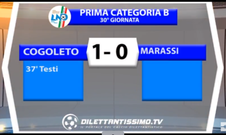 VIDEO: COGOLETO-MARASSI 1-0. Ultima giornata 1ª Categoria B