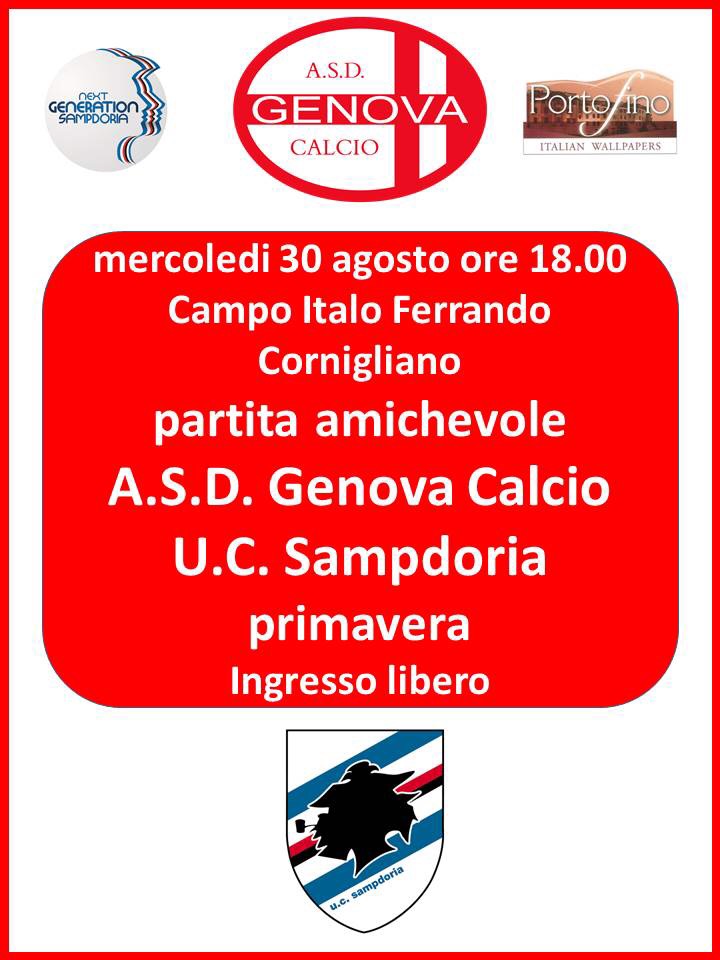 GENOVA CALCIO oggi l’amichevole con la SAMPDORIA