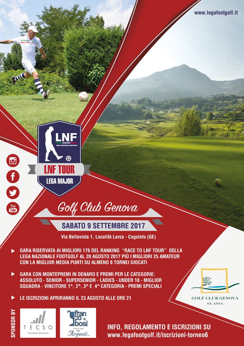 LNF Tour 2017: al Golf Club Genova St. Anna è tutto pronto per il 6° Torneo Lega Major